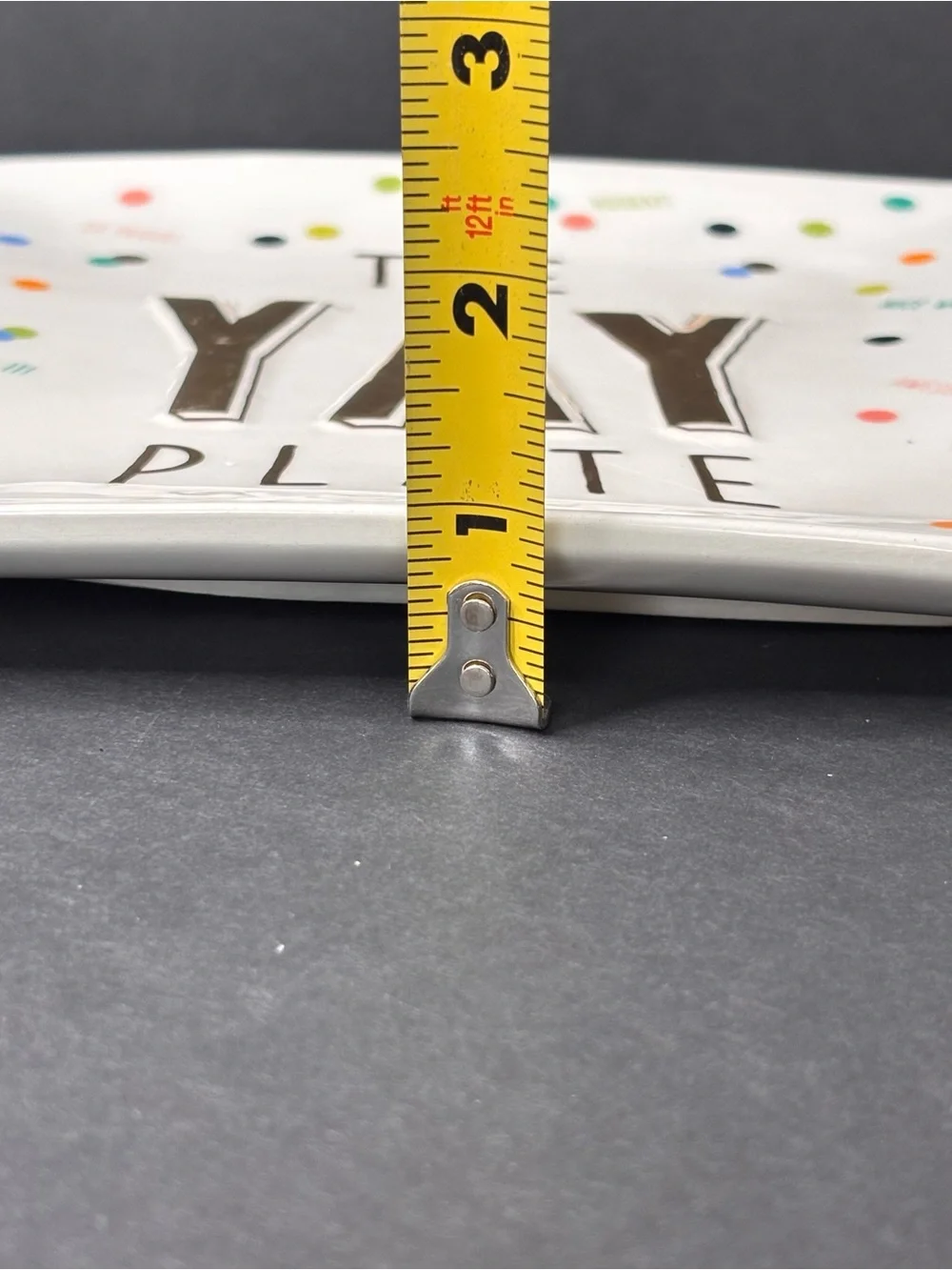 Mudpie “The YAY Plate” Confetti And Celebratory Phrases 8”